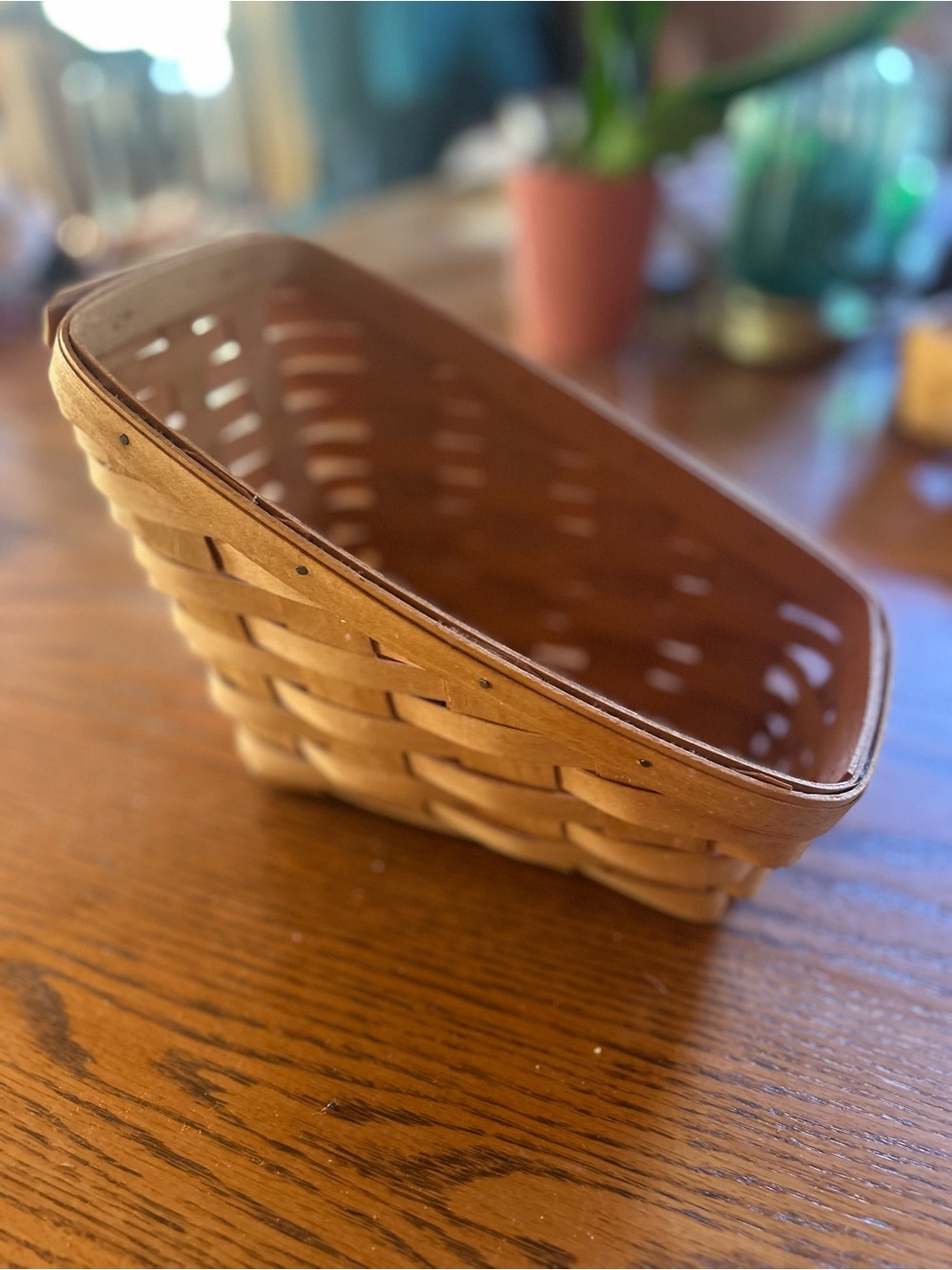VTG 1996 Longaberger Slanted Vegetable Basket, Liner and Protector